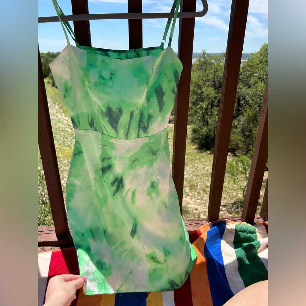 Green mini dress